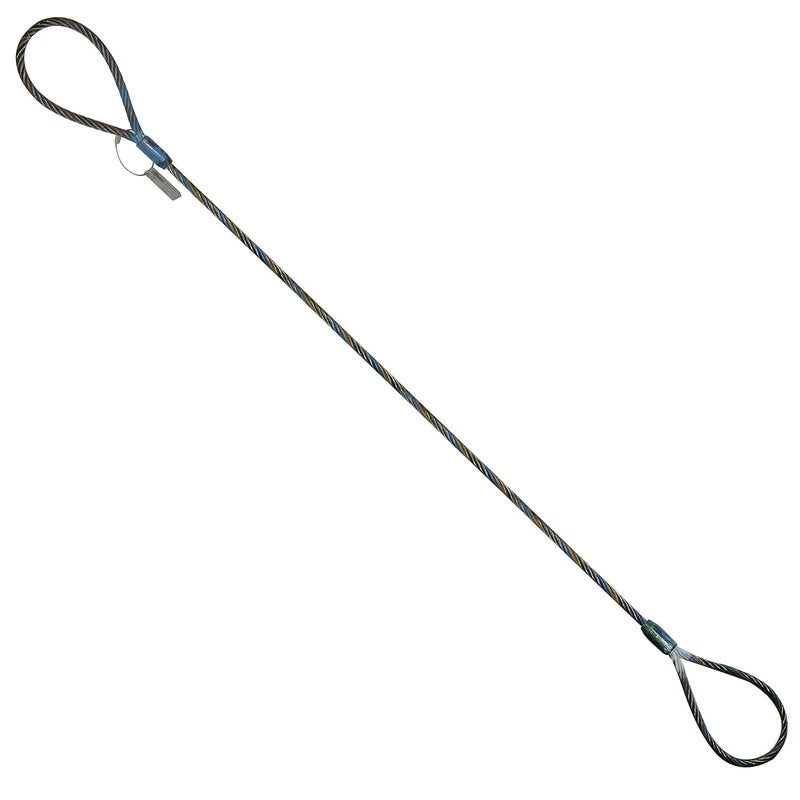 Eye and Eye Wire Rope Choker Sling, 3/8" x 3' Lifting Industrial 2,800 lbs
